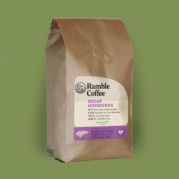 Honduras Decaf Whole Bean Coffee, Swiss Water Process — Ramble Coffee